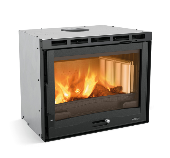 Zestaw kominek powietrzny stalowy KRATKI LUCY BLACK 12 kW Ø 200 z akcesoriami inserto70 4.0 scont - Zestaw kominek powietrzny stalowy KRATKI LUCY BLACK 12 kW Ø 200 z akcesoriami